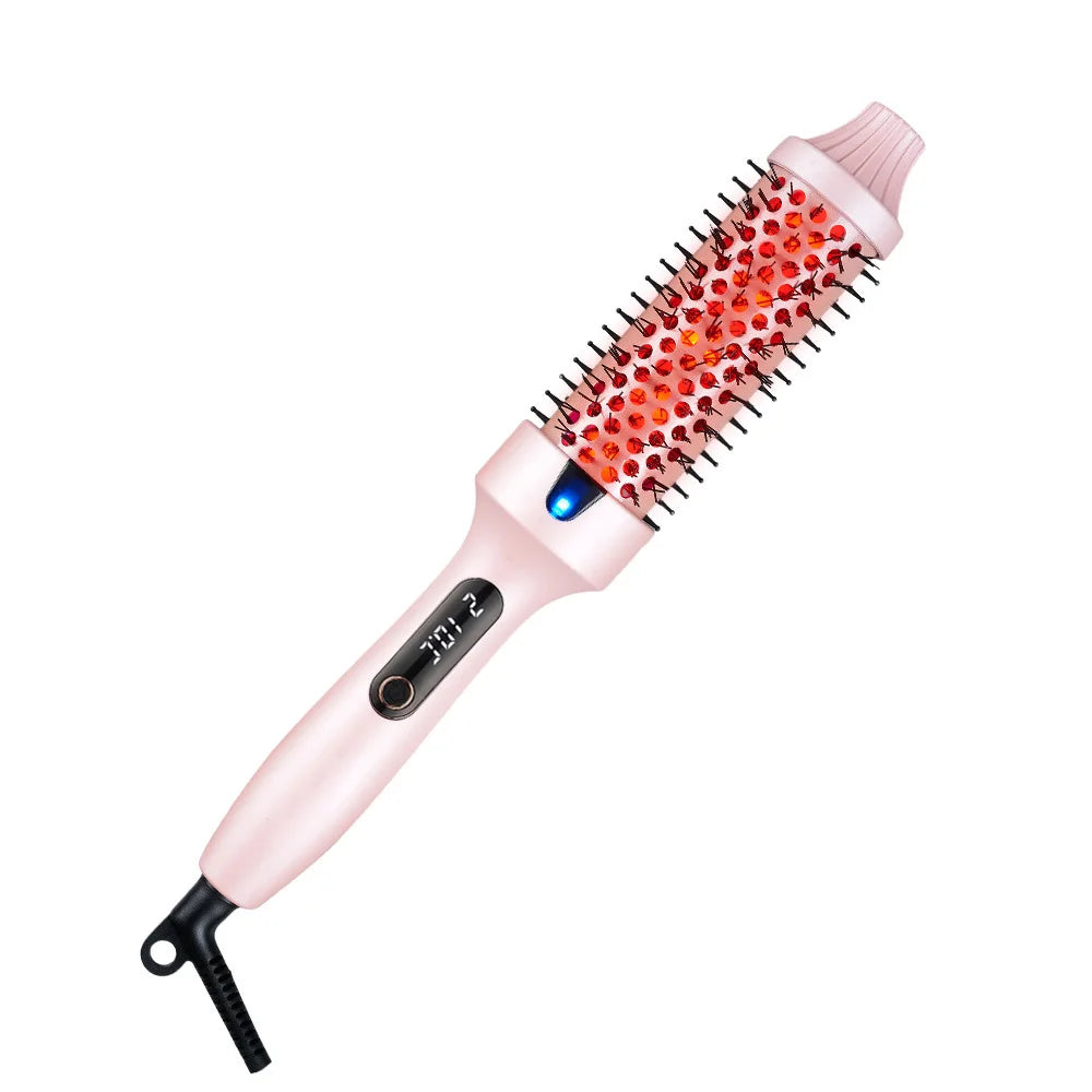 Negative Ion 1.5 Inch Thermal Heat Brush Heated Round Brush Hair Straightener Curling Hair Dryer Hot Comb Infrared Curling Iron