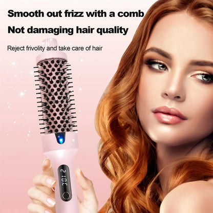 Negative Ion 1.5 Inch Thermal Heat Brush Heated Round Brush Hair Straightener Curling Hair Dryer Hot Comb Infrared Curling Iron