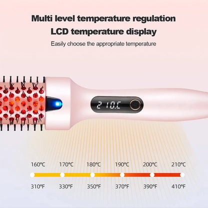 Negative Ion 1.5 Inch Thermal Heat Brush Heated Round Brush Hair Straightener Curling Hair Dryer Hot Comb Infrared Curling Iron