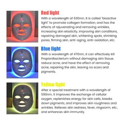 Facial LED Therapy Mask (7 Colors) – Youthful Skin at Home