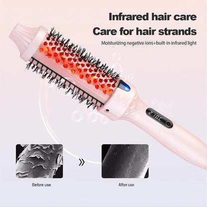 Negative Ion 1.5 Inch Thermal Heat Brush Heated Round Brush Hair Straightener Curling Hair Dryer Hot Comb Infrared Curling Iron