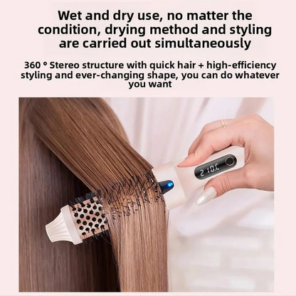 Negative Ion 1.5 Inch Thermal Heat Brush Heated Round Brush Hair Straightener Curling Hair Dryer Hot Comb Infrared Curling Iron